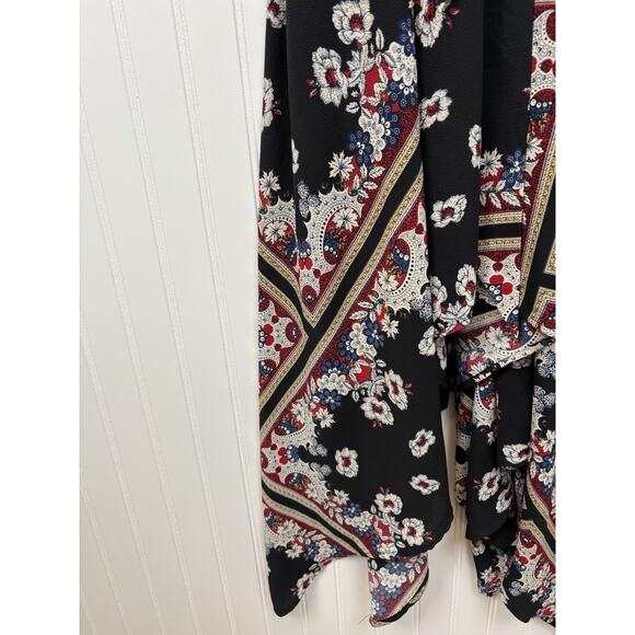 Lulus Women's Maxi Timeless Wrap Dress Black Floral Long‎ Sleeve Size S #142 - Picture 4 of 16